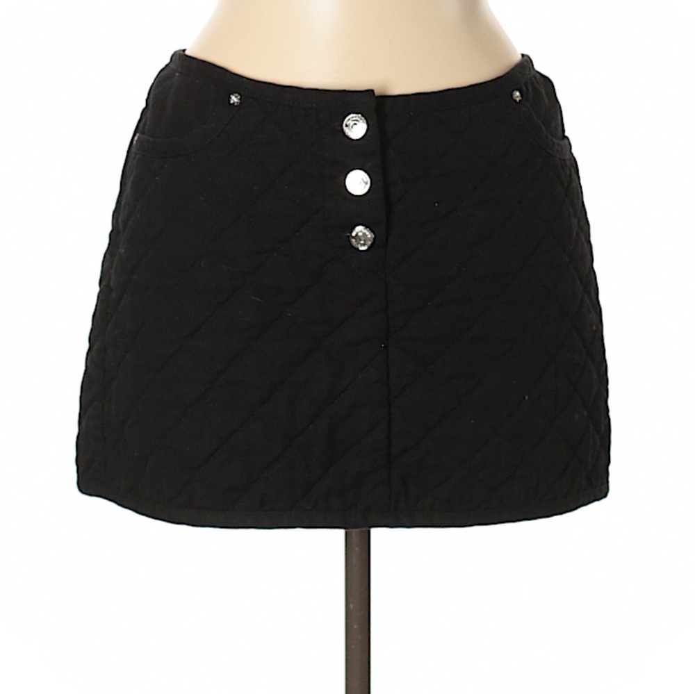 Burberry Black Quilted Mini Skirt 8